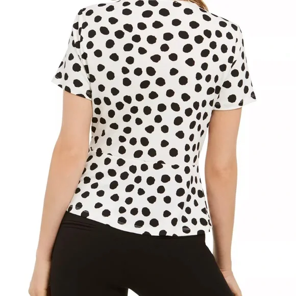 Kasper - Polka dot tie waist knit top - SZ L - Picture 2 of 10